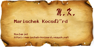 Marischek Kocsárd névjegykártya